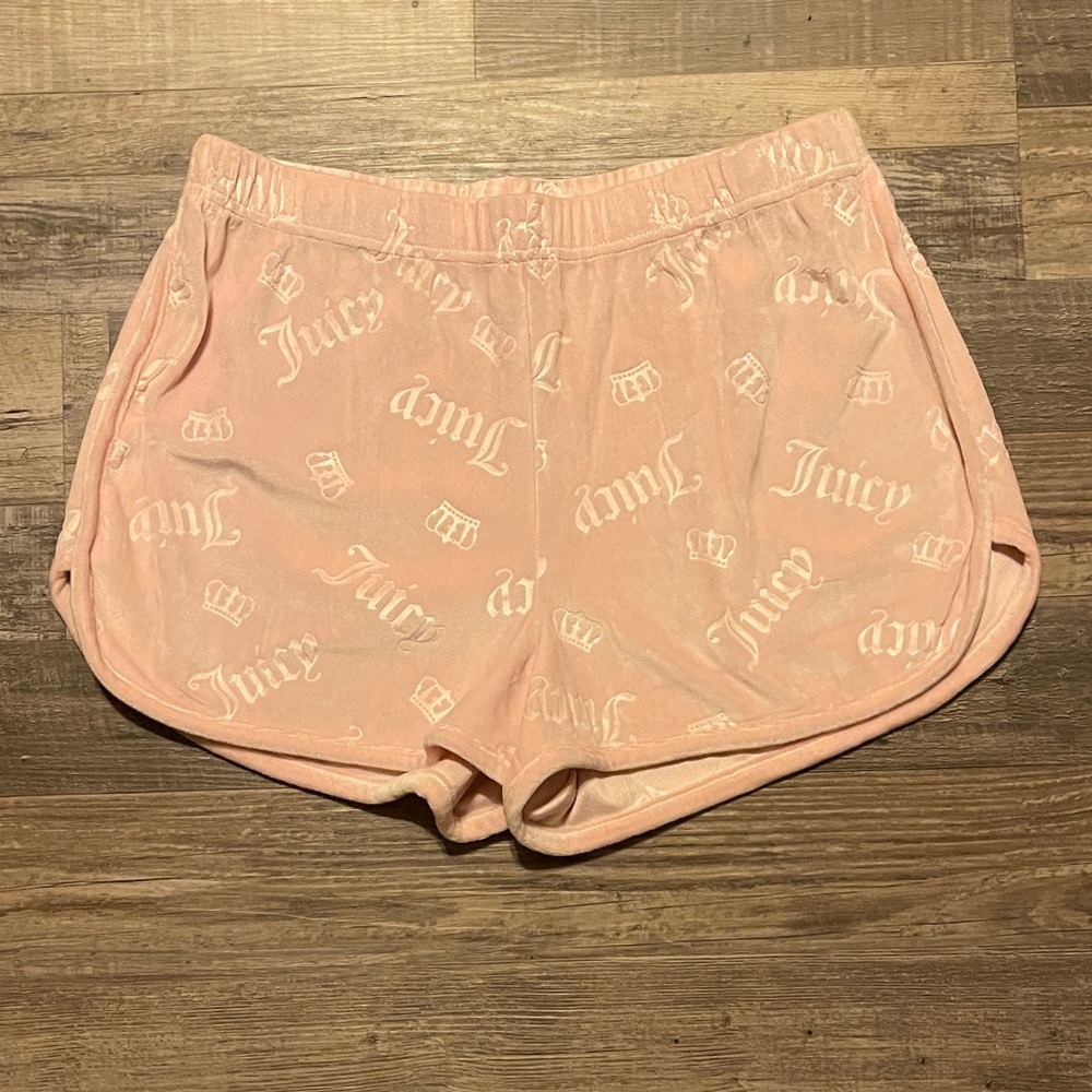Juicy Couture Blush Pink Logo Athletic Shorts